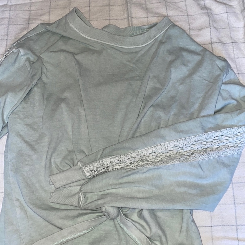 Mint Green Long Sleeve Shirt.